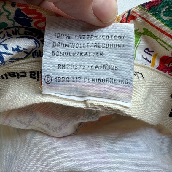 Vintage Liz Claiborne Retro Beach Postcard Print Bucket Hat 1994 - Picture 9 of 10